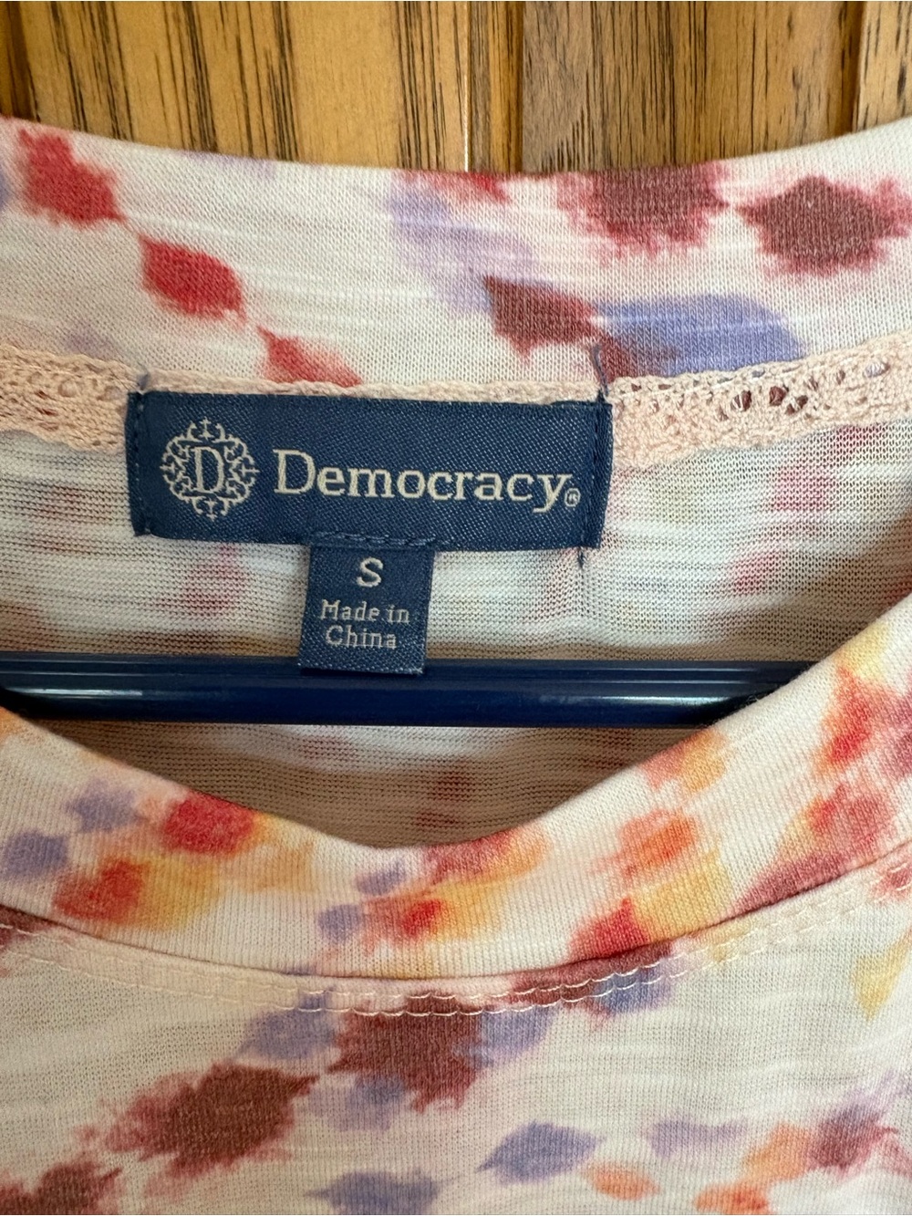 Democracy Tie-Dye Short Sleeve Tee - Multicolor Size Small EUC - Picture 3 of 4